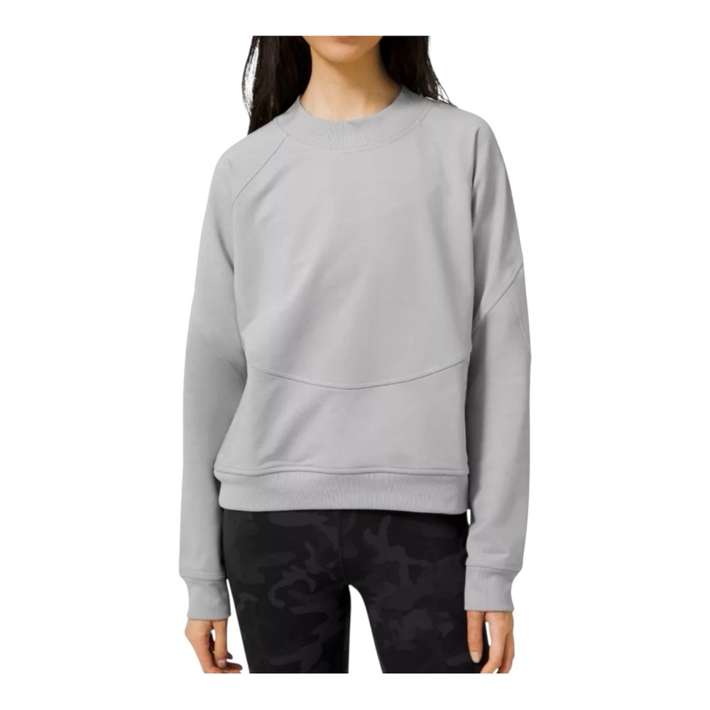 Lululemon City Sweat Crew Heathered Stargaze Gray Size 2 Stretch French Terry